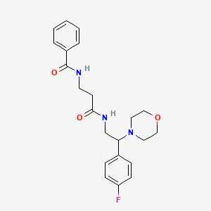 molecular formula C22H26FN3O3 B7680486 N-[3-[[2-(4-fluorophenyl)-2-morpholin-4-ylethyl]amino]-3-oxopropyl]benzamide 