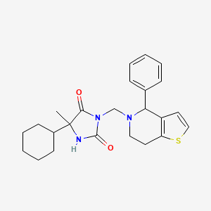molecular formula C24H29N3O2S B7680505 5-cyclohexyl-5-methyl-3-[(4-phenyl-6,7-dihydro-4H-thieno[3,2-c]pyridin-5-yl)methyl]imidazolidine-2,4-dione 