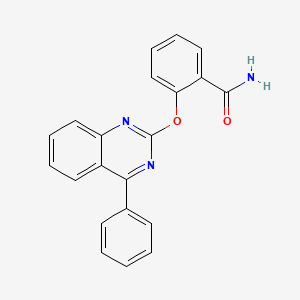 molecular formula C21H15N3O2 B7680510 2-(4-Phenylquinazolin-2-yl)oxybenzamide 