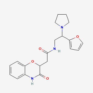 molecular formula C20H23N3O4 B7680547 N-[2-(furan-2-yl)-2-pyrrolidin-1-ylethyl]-2-(3-oxo-4H-1,4-benzoxazin-2-yl)acetamide 