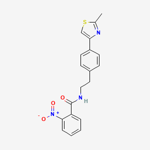 molecular formula C19H17N3O3S B7680559 N-[2-[4-(2-methyl-1,3-thiazol-4-yl)phenyl]ethyl]-2-nitrobenzamide 
