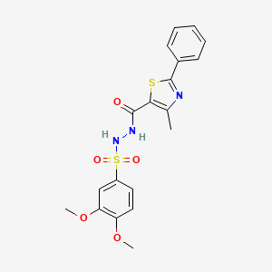 molecular formula C19H19N3O5S2 B7680565 N'-(3,4-dimethoxyphenyl)sulfonyl-4-methyl-2-phenyl-1,3-thiazole-5-carbohydrazide 