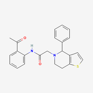 molecular formula C23H22N2O2S B7680579 N-(2-acetylphenyl)-2-(4-phenyl-6,7-dihydro-4H-thieno[3,2-c]pyridin-5-yl)acetamide 