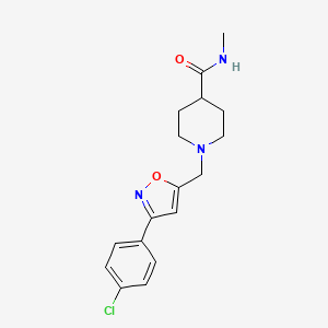 molecular formula C17H20ClN3O2 B7680583 1-[[3-(4-chlorophenyl)-1,2-oxazol-5-yl]methyl]-N-methylpiperidine-4-carboxamide 