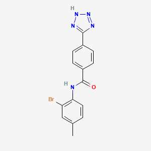 molecular formula C15H12BrN5O B7680595 N-(2-bromo-4-methylphenyl)-4-(2H-tetrazol-5-yl)benzamide 