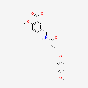 molecular formula C21H25NO6 B7680602 Methyl 2-methoxy-5-[[4-(4-methoxyphenoxy)butanoylamino]methyl]benzoate 