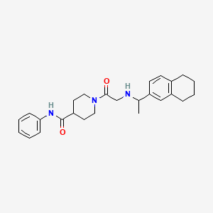 molecular formula C26H33N3O2 B7680613 N-phenyl-1-[2-[1-(5,6,7,8-tetrahydronaphthalen-2-yl)ethylamino]acetyl]piperidine-4-carboxamide 