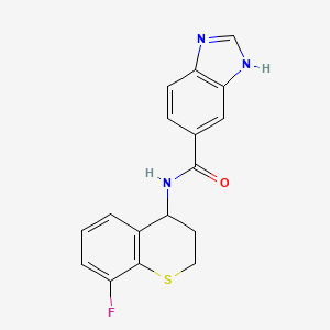 molecular formula C17H14FN3OS B7680633 N-(8-fluoro-3,4-dihydro-2H-thiochromen-4-yl)-3H-benzimidazole-5-carboxamide 