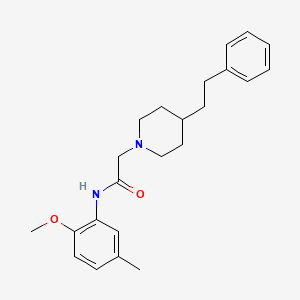 molecular formula C23H30N2O2 B7680643 N-(2-methoxy-5-methylphenyl)-2-[4-(2-phenylethyl)piperidin-1-yl]acetamide 