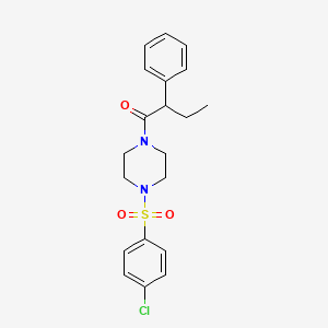 molecular formula C20H23ClN2O3S B7680670 1-[4-(4-Chlorophenyl)sulfonylpiperazin-1-yl]-2-phenylbutan-1-one 