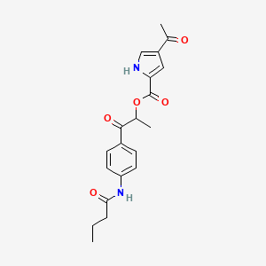 molecular formula C20H22N2O5 B7680706 [1-[4-(butanoylamino)phenyl]-1-oxopropan-2-yl] 4-acetyl-1H-pyrrole-2-carboxylate 