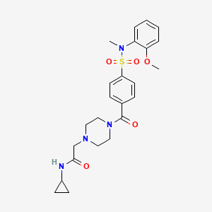 molecular formula C24H30N4O5S B7680714 N-cyclopropyl-2-[4-[4-[(2-methoxyphenyl)-methylsulfamoyl]benzoyl]piperazin-1-yl]acetamide 