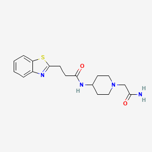 molecular formula C17H22N4O2S B7680720 N-[1-(2-amino-2-oxoethyl)piperidin-4-yl]-3-(1,3-benzothiazol-2-yl)propanamide 