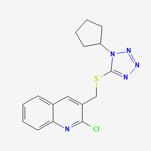 molecular formula C16H16ClN5S B7680736 2-Chloro-3-[(1-cyclopentyltetrazol-5-yl)sulfanylmethyl]quinoline 