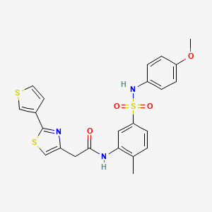 molecular formula C23H21N3O4S3 B7680749 N-[5-[(4-methoxyphenyl)sulfamoyl]-2-methylphenyl]-2-(2-thiophen-3-yl-1,3-thiazol-4-yl)acetamide 