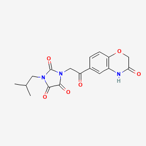 1-(2-methylpropyl)-3-[2-oxo-2-(3-oxo-4H-1,4-benzoxazin-6-yl)ethyl]imidazolidine-2,4,5-trione