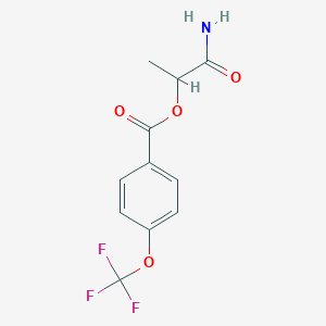 molecular formula C11H10F3NO4 B7680760 (1-Amino-1-oxopropan-2-yl) 4-(trifluoromethoxy)benzoate 