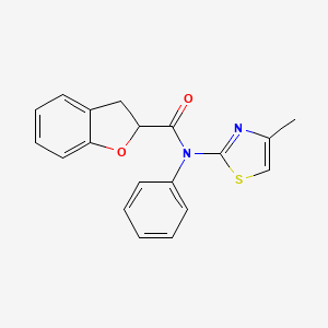 molecular formula C19H16N2O2S B7680770 N-(4-methyl-1,3-thiazol-2-yl)-N-phenyl-2,3-dihydro-1-benzofuran-2-carboxamide 
