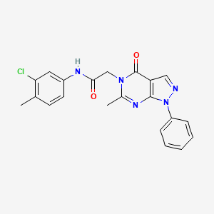 molecular formula C21H18ClN5O2 B7680821 N-(3-chloro-4-methylphenyl)-2-(6-methyl-4-oxo-1-phenylpyrazolo[3,4-d]pyrimidin-5-yl)acetamide 