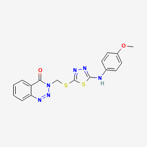 molecular formula C17H14N6O2S2 B7680822 3-[[5-(4-Methoxyanilino)-1,3,4-thiadiazol-2-yl]sulfanylmethyl]-1,2,3-benzotriazin-4-one 
