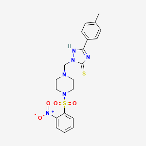 molecular formula C20H22N6O4S2 B7680830 5-(4-methylphenyl)-2-[[4-(2-nitrophenyl)sulfonylpiperazin-1-yl]methyl]-1H-1,2,4-triazole-3-thione 
