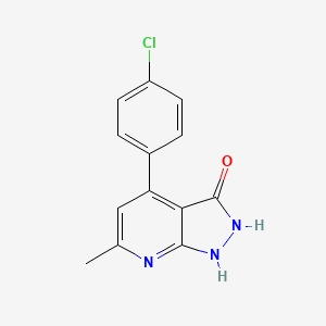 molecular formula C13H10ClN3O B7680839 4-(4-Chlorophenyl)-6-methyl-1,2-dihydropyrazolo[3,4-b]pyridin-3-one 