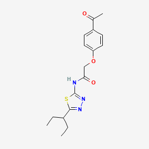 2-(4-acetylphenoxy)-N-(5-pentan-3-yl-1,3,4-thiadiazol-2-yl)acetamide