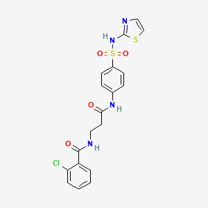 molecular formula C19H17ClN4O4S2 B7680872 2-chloro-N-[3-oxo-3-[4-(1,3-thiazol-2-ylsulfamoyl)anilino]propyl]benzamide 