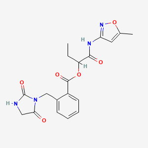 [1-[(5-Methyl-1,2-oxazol-3-yl)amino]-1-oxobutan-2-yl] 2-[(2,5-dioxoimidazolidin-1-yl)methyl]benzoate