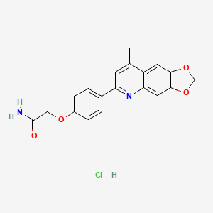 molecular formula C19H17ClN2O4 B7680890 2-[4-(8-Methyl-[1,3]dioxolo[4,5-g]quinolin-6-yl)phenoxy]acetamide;hydrochloride 