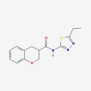 molecular formula C14H15N3O2S B7680897 N-(5-ethyl-1,3,4-thiadiazol-2-yl)-3,4-dihydro-2H-chromene-3-carboxamide 