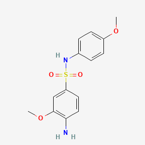 molecular formula C14H16N2O4S B7680911 4-amino-3-methoxy-N-(4-methoxyphenyl)benzenesulfonamide 