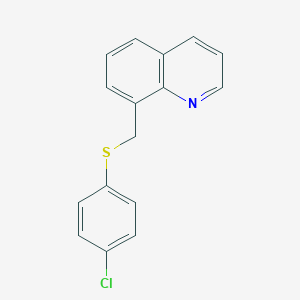 molecular formula C16H12ClNS B7680915 8-[(4-Chlorophenyl)sulfanylmethyl]quinoline 