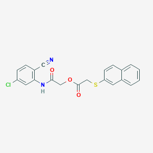 molecular formula C21H15ClN2O3S B7680925 [2-(5-Chloro-2-cyanoanilino)-2-oxoethyl] 2-naphthalen-2-ylsulfanylacetate 