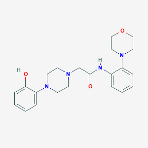 molecular formula C22H28N4O3 B7680954 2-[4-(2-hydroxyphenyl)piperazin-1-yl]-N-(2-morpholin-4-ylphenyl)acetamide 