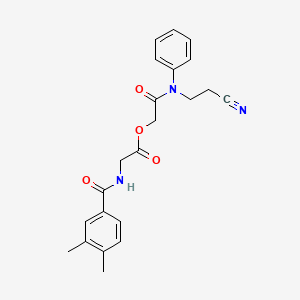 molecular formula C22H23N3O4 B7680957 [2-[N-(2-cyanoethyl)anilino]-2-oxoethyl] 2-[(3,4-dimethylbenzoyl)amino]acetate 