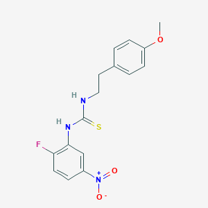 molecular formula C16H16FN3O3S B7680964 1-(2-Fluoro-5-nitrophenyl)-3-[2-(4-methoxyphenyl)ethyl]thiourea 