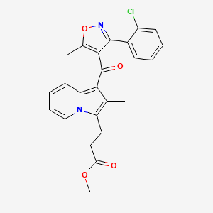 Methyl 3-[1-[3-(2-chlorophenyl)-5-methyl-1,2-oxazole-4-carbonyl]-2-methylindolizin-3-yl]propanoate