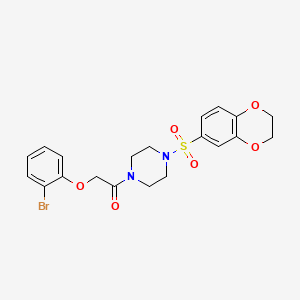molecular formula C20H21BrN2O6S B7681001 2-(2-Bromophenoxy)-1-[4-(2,3-dihydro-1,4-benzodioxin-6-ylsulfonyl)piperazin-1-yl]ethanone 