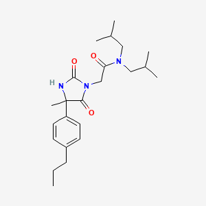 molecular formula C23H35N3O3 B7681014 2-[4-methyl-2,5-dioxo-4-(4-propylphenyl)imidazolidin-1-yl]-N,N-bis(2-methylpropyl)acetamide 