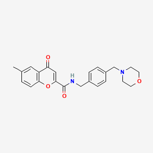 molecular formula C23H24N2O4 B7681036 6-methyl-N-[[4-(morpholin-4-ylmethyl)phenyl]methyl]-4-oxochromene-2-carboxamide 