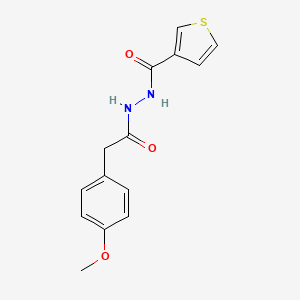 molecular formula C14H14N2O3S B7681058 N'-[2-(4-methoxyphenyl)acetyl]thiophene-3-carbohydrazide 