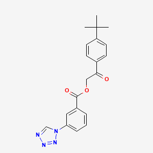 molecular formula C20H20N4O3 B7681066 [2-(4-Tert-butylphenyl)-2-oxoethyl] 3-(tetrazol-1-yl)benzoate 