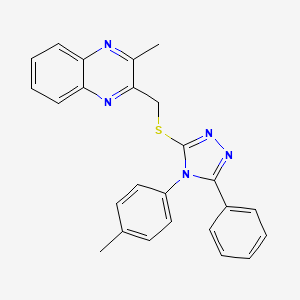 molecular formula C25H21N5S B7681069 2-Methyl-3-[[4-(4-methylphenyl)-5-phenyl-1,2,4-triazol-3-yl]sulfanylmethyl]quinoxaline 