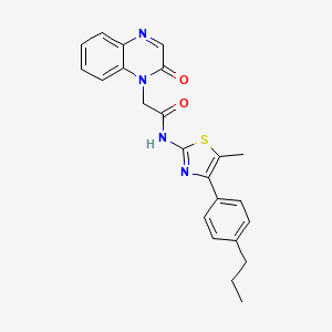 molecular formula C23H22N4O2S B7681088 N-[5-methyl-4-(4-propylphenyl)-1,3-thiazol-2-yl]-2-(2-oxoquinoxalin-1-yl)acetamide 