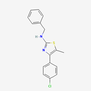 molecular formula C17H15ClN2S B7681101 N-benzyl-4-(4-chlorophenyl)-5-methyl-1,3-thiazol-2-amine 