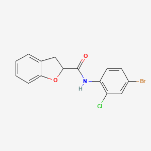 molecular formula C15H11BrClNO2 B7681107 N-(4-bromo-2-chlorophenyl)-2,3-dihydro-1-benzofuran-2-carboxamide 