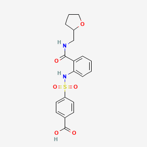 molecular formula C19H20N2O6S B7681116 4-[[2-(Oxolan-2-ylmethylcarbamoyl)phenyl]sulfamoyl]benzoic acid 
