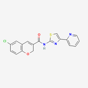 molecular formula C18H12ClN3O2S B7681120 6-chloro-N-(4-pyridin-2-yl-1,3-thiazol-2-yl)-2H-chromene-3-carboxamide 
