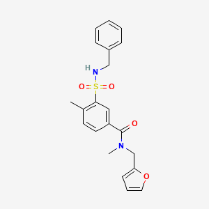 molecular formula C21H22N2O4S B7681128 3-(benzylsulfamoyl)-N-(furan-2-ylmethyl)-N,4-dimethylbenzamide 